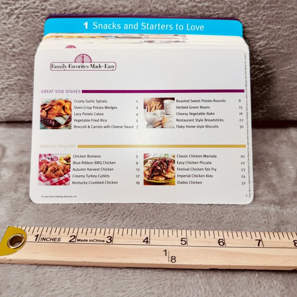 Time Life Recipe Cards Family Favorites Made Easy Set w Tabs Cooking Grannycore‎